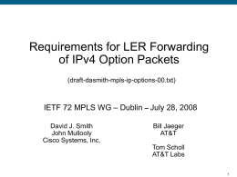 LER Forwarding of IPv4 Option Packets