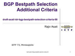 PowerPoint Presentation - BGP Bestpath Selection Criteria