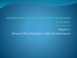 Chapter 11 Advanced Text Techniques: Web and Information