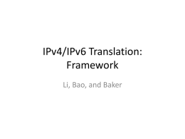 IPv4/IPv6 Translation: Framework