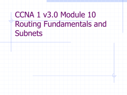 CCNA 1 Module 10 Routing Fundamentals and Subnets