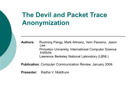 The Devil and Packet Trace Anonymization
