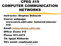 EE/CS 450 Introduction to Networks