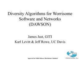 Diversity Algorithms for Worrisome Software and