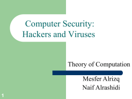 Computer Security: Hackers and Viruses