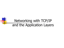 TCP/IP: The Application Layers