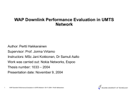WAP Downlink Performance Evaluation in UMTS Network