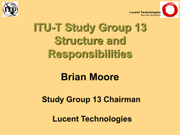General Overview Brian Moore ITU