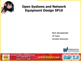 Open Systems & Network Equipment Design
