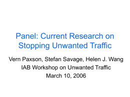 Panel: Current Research