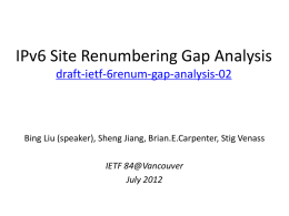 IPv6 Site Renumbering Gap Analysis