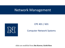 Network Management - Computer Science & Engineering