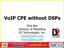 VoIP CPE Without DSPs