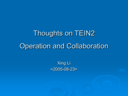 Thoughts on TEIN2 Operation and Collaboration