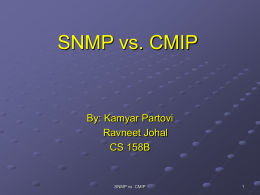 SNMP vs. CMIP