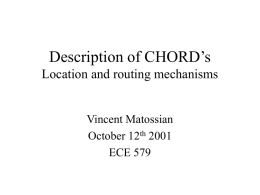 CHORD Location and routing algorithms