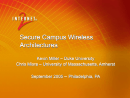 Secure Campus Wireless Architectures
