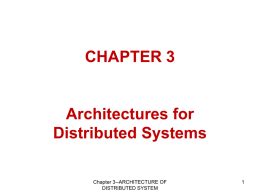CHAPTER 3 Architectures for Distributed Systems