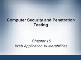 Computer Security and Penetration Testing Chapter 15 Web