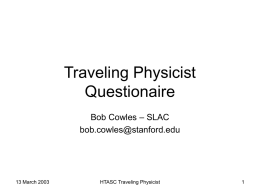 Traveling Physicist Questionaire - api-documents.web.cern.ch
