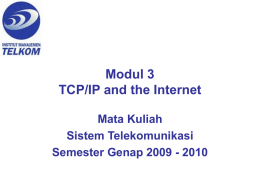 IP Addresses - Sistel IMT 2010
