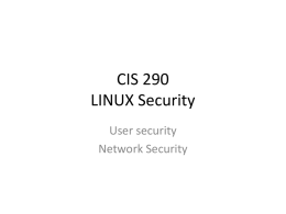 CIS 290 LINUX Security
