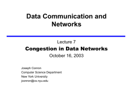Congestion in Data Networks - NYU Computer Science Department