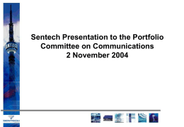 Sentech Presentation to the Portfolio Committee on