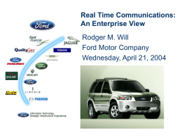 Real Time Communications: An Enterprise View