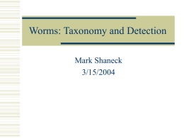 Worms Taxonomy and Detection Survey