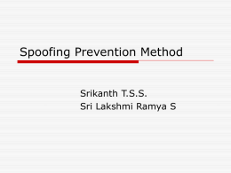 Spoofing Prevention Method