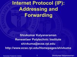 IP: Addresses and Forwarding - ECSE