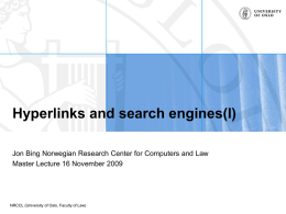 Hyperlinks and search engines(II)