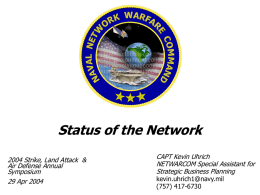 NDIA (SLAAD) Status of the Networks