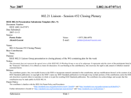 802.21 Liaison Report, Nov 2007