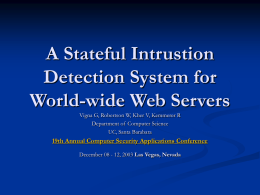 A Stateful Intrustion Detection System for World