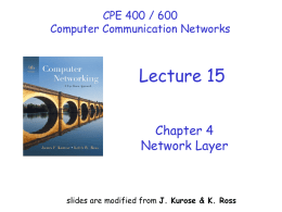 Lecture #15: Network layer