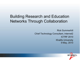 Leveraging Internet2 Facilities for the Network Research Community