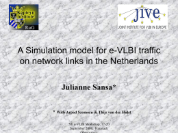 A Simulation model for e-VLBI traffic on network links in the