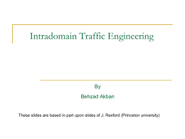 Intradomain traffic engineering - Department of Computer Engineering