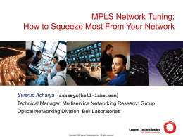 MPLS Network Tuning