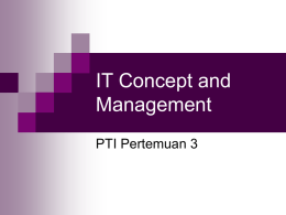 IT Concept and Management - Bina Darma e