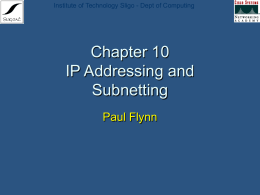ip addressing - Institute of Technology Sligo