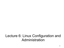 Linux System Configuration and Administration