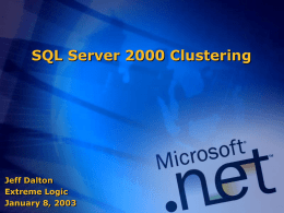 SQL Server 2000 Failover Clustering