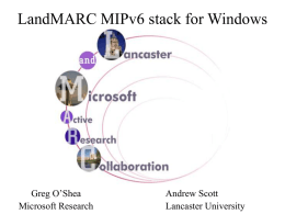 LandMARC MIPv6 stack for Windows