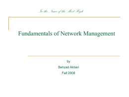 Foundation of network management
