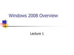 Windows 2000 Overview