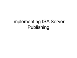 Implementing ISA Server Publishing