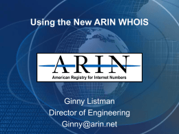 Using the New ARIN WHOIS